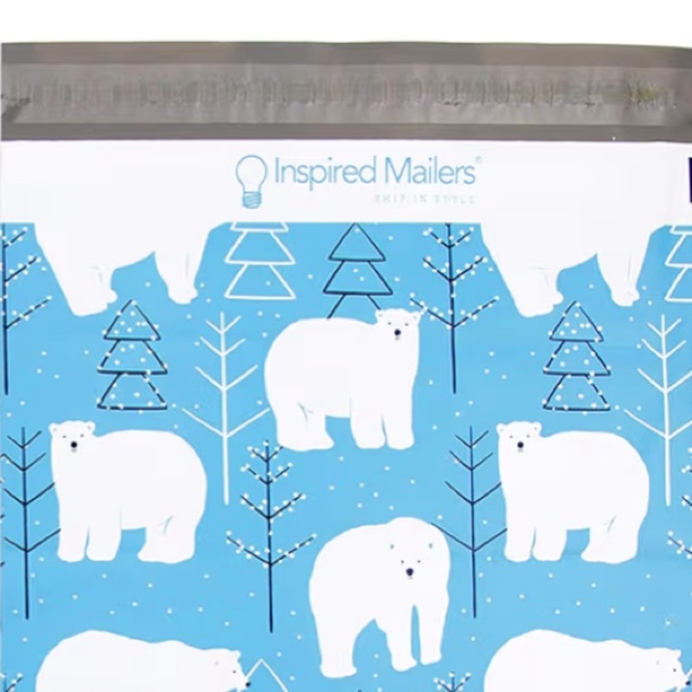 Blue White Polar Bears 25 Pack 12”x15” Poly Mailers - Picture 7 of 7